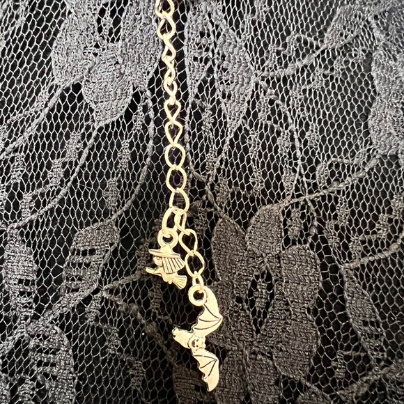 Witch and Cauldron Paranormal Pendant Necklace with Bat Charm - Picture 12 of 13